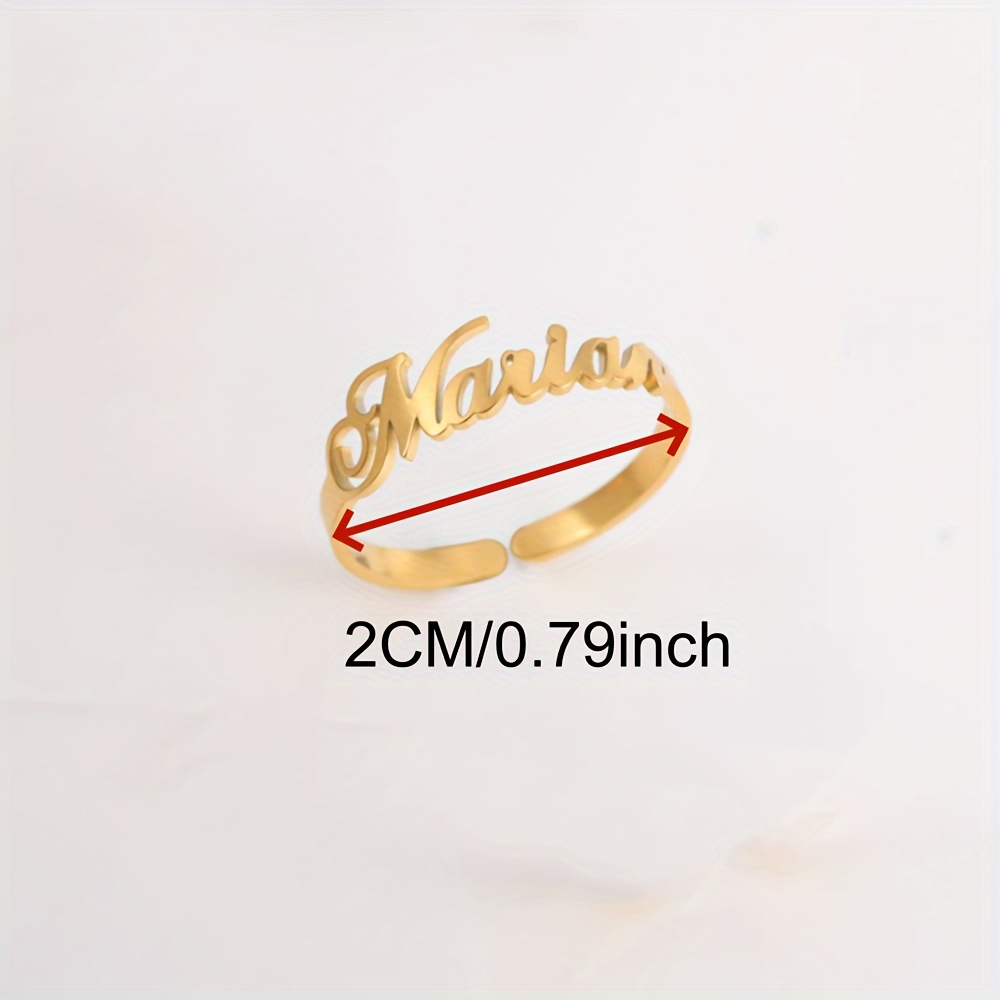 Personalized Adjustable Cuff Ring Stainless Steel Jewelry for Women